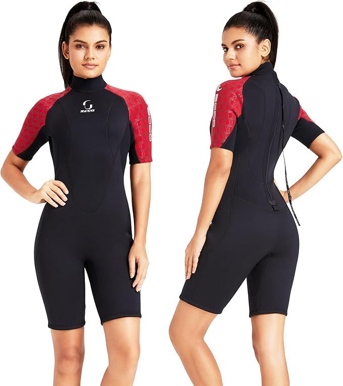 Neoprenanzug Damen Herren 3mm Kurzarm Mit Rückenreißverschluss Zum Surfen Schwimmen Kajakfahren Schnorcheln Kanufahren Gerätetauchen